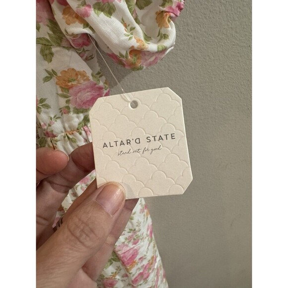 Altar’d State Puff Sleeve Floral Dress XL Whimsical Cottagecore Feminine Dainty - Picture 7 of 10